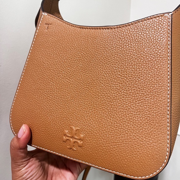 Tory Burch Titamisu Pebbled Leather Mac Graw Bucket & Crossbody Bag - Picture 1 of 13